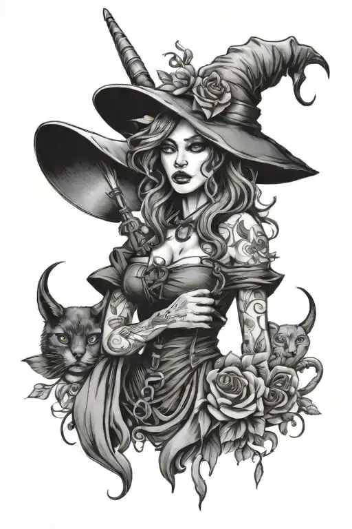 witchy style tattoo tattoo design idea