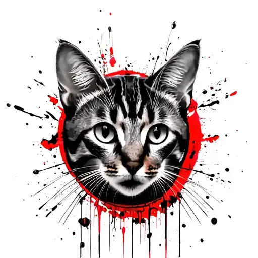 Bengal cats cut magic circles tattoo design idea