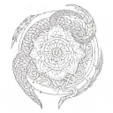 helm of awe with world serpent coiled tattoo design idea