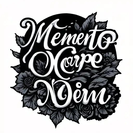 "Memento Mori" Carpe Diem quote with traveling tattoo design idea