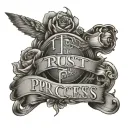 trust in process written tattoo design idea