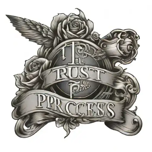 trust in process written tattoo design idea