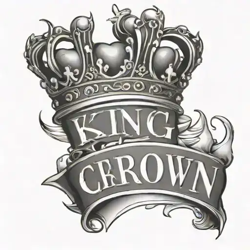 king crown made with name below Jimz tattoo design idea