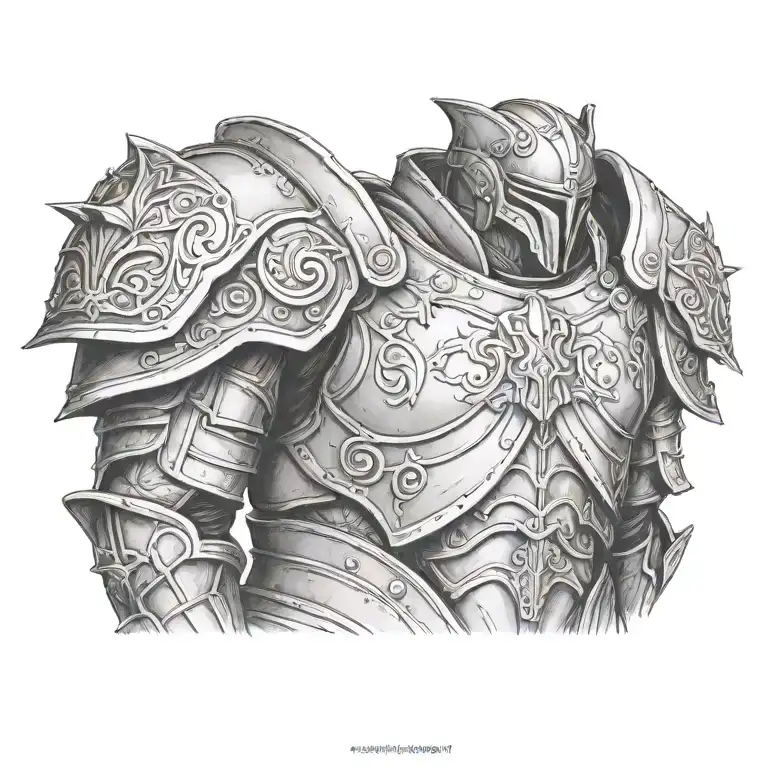 pauldron warrior armor tattoo design idea