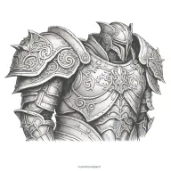 pauldron warrior armor tattoo design idea