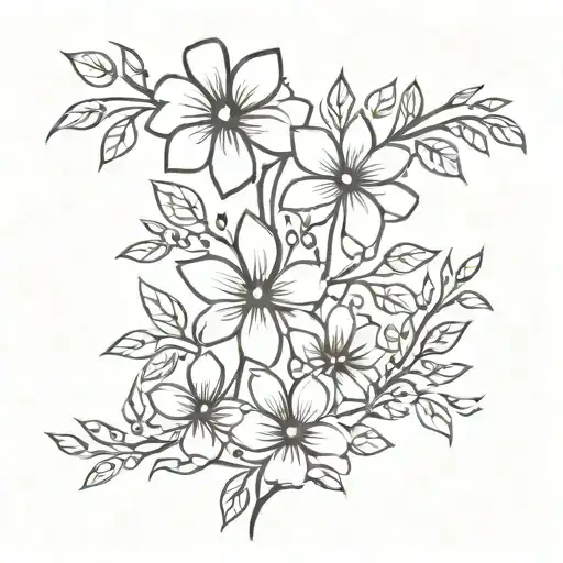 adoption symbol with flowers tattoo design idea