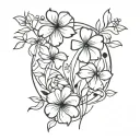 adoption symbol with flowers tattoo design idea