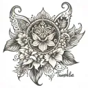 Twinkle Tushar name tattoo design idea