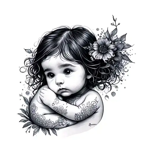 baby girl, August, infertility overcome tattoo design idea