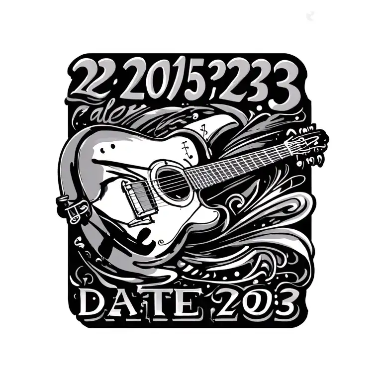 the date 22 05 2023 incorporated music theme tattoo design idea