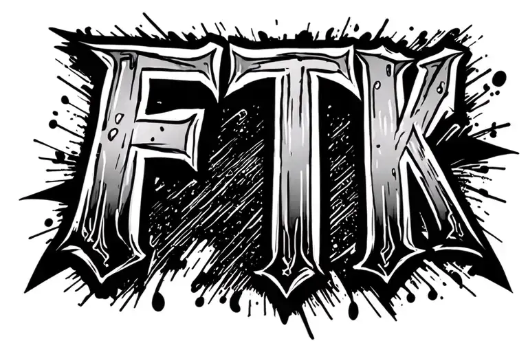 "FTK " "FTK " script tattoo design idea