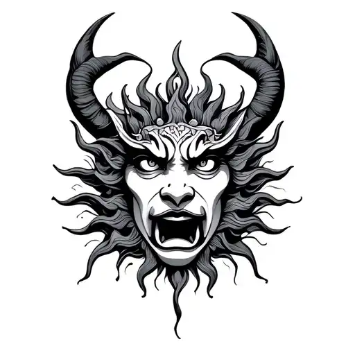 rahu eating the sun tattoo design idea