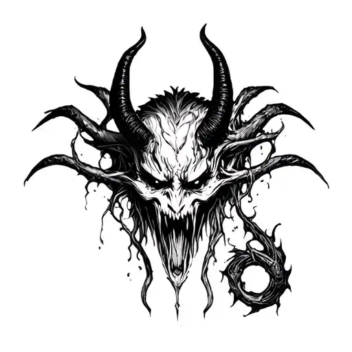 Scary devil tattoo design idea