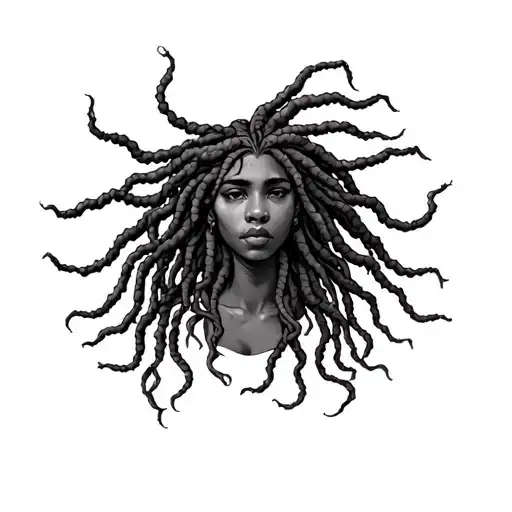 Medusa African dread locks for hair tattoo tattoo design idea
