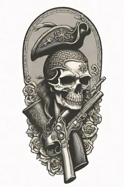 don't tread on me pistols flintlock tattoo design idea