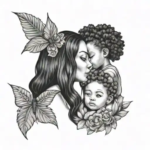 Jamaica mum daughter tattoo design idea