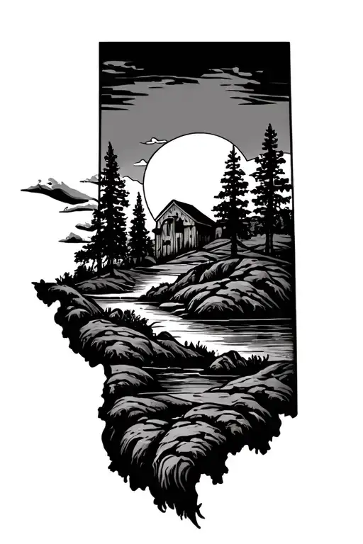 oklahoma scenery tattoo tattoo design idea