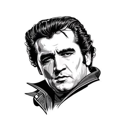 simple Johnny cash tattoo design idea