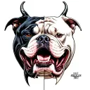 half American bully face half venom face tattoo design idea