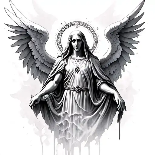 angel st michael dot work "Ghost tattoo design idea