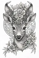 baby deer spirit animal tattoo design idea