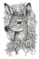 baby deer spirit animal tattoo design idea