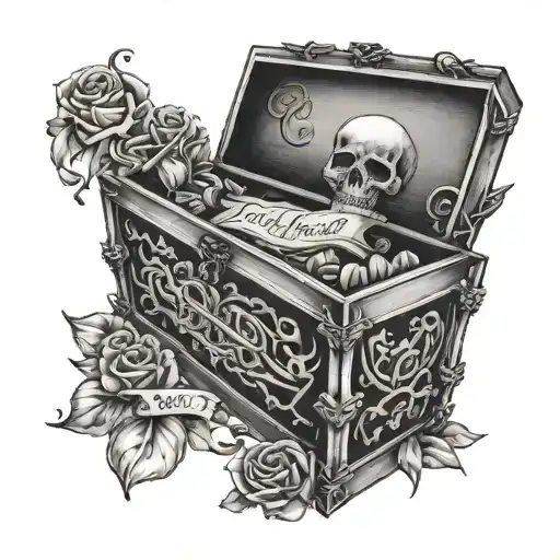   coffin with the words "we'd rather be six feet under than be lonely"  tattoo design idea