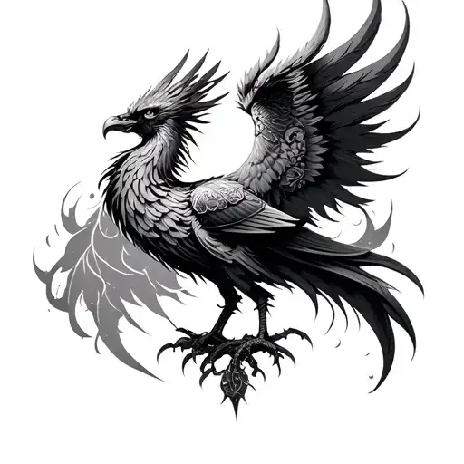 Gothic Phoenix tattoo design idea