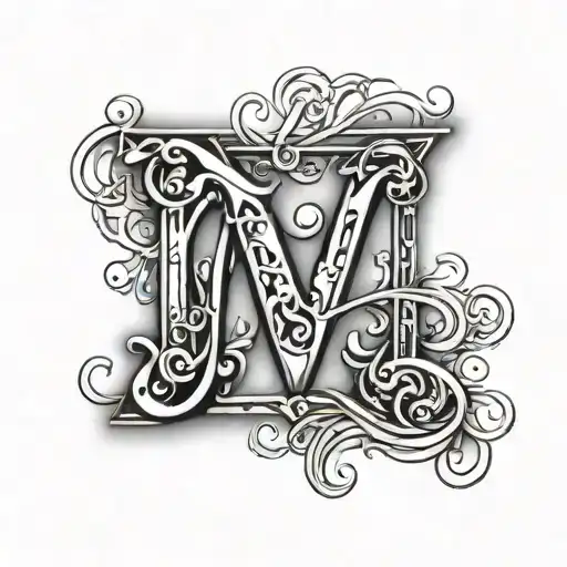 letter m infused with infinity heart not obvious small tattoo design idea