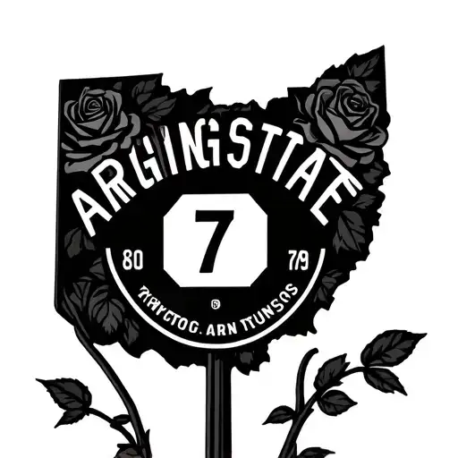 Ohio state outline filled , Arlington rd street sign , Route 77 , Roses tattoo design idea