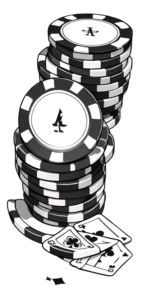 ships poker chips tattoo design idea