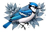 fine line bluejay no color tattoo tattoo design idea