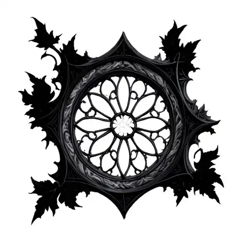 gothic cathedral window looking tattoo design idea