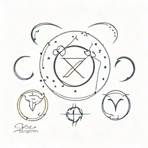 constellations Leo, Pisces and Aries tattoo design idea