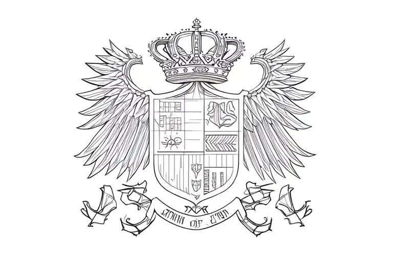 Coat of arms of Ukraine in geometric style illustration tattoo design idea