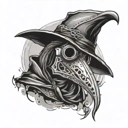 plague doctor dad memorial tattoo design idea