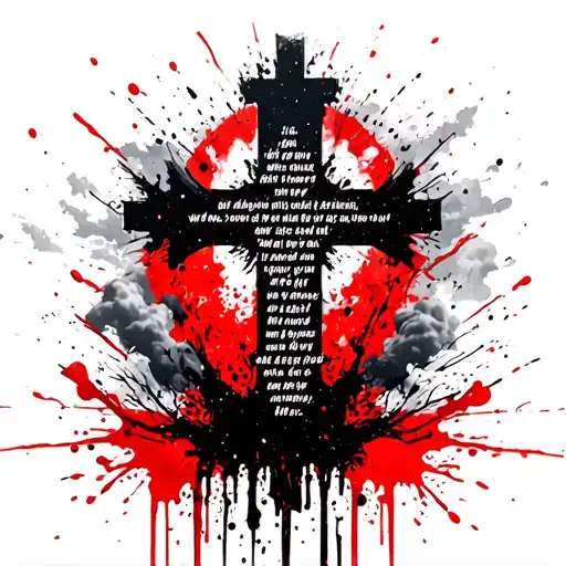 bible verse with clouds and cross  tattoo design idea