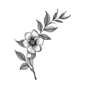 flores e folhas tattoo design idea