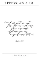Ephesians 6:10 bible scripture in plain font tattoo design idea
