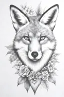 fox head tattoo design idea