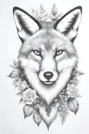 fox head tattoo design idea
