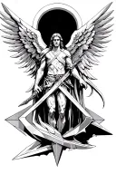 Michael arch angel with sword tattoo design idea
