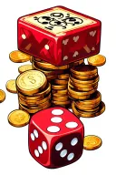 coin toss and dice symbolizing the gamble tattoo design idea