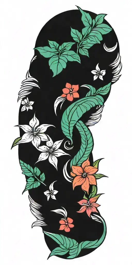 Hawaii inspired tattoo design idea