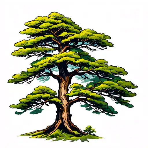 cypress tree tattoo design idea