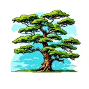 cypress tree tattoo design idea