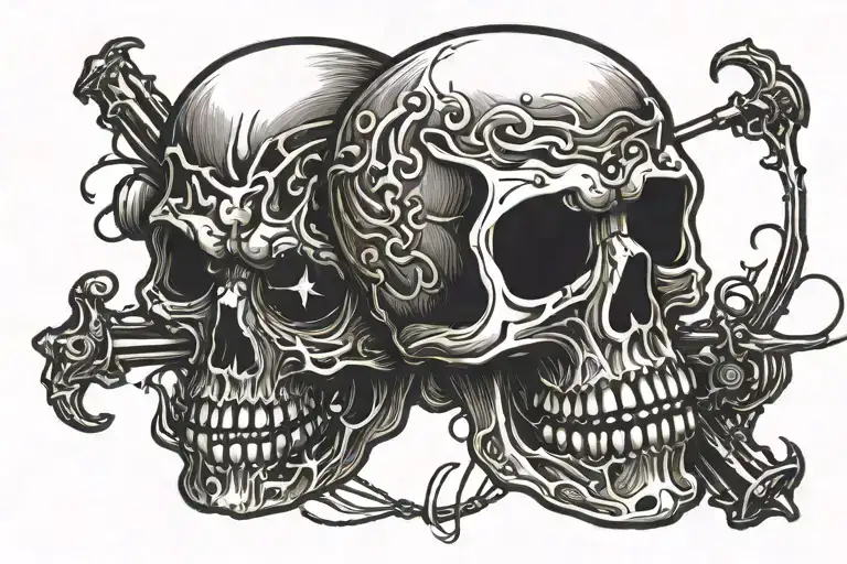 cartoon skull tattoo design idea