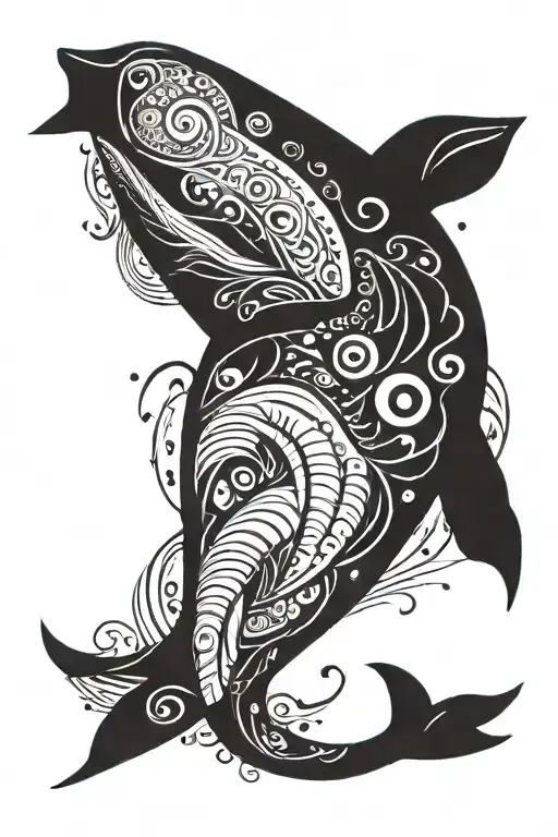 blue whale tattoo design idea