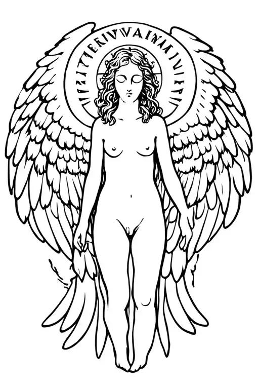 nirvana in utero angel tattoo design idea