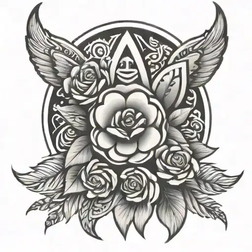 a tattoo saying  healer inhliziyo yam with tribal and roses design tattoo design idea